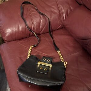 Marc Jacobs Black Crossbody Bag with Gold Accents